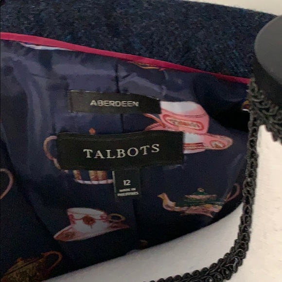 Talbot’s Navy Shetland Wool Blazer Size 12 - Picture 9 of 10